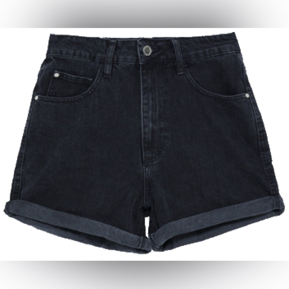 ZARA Denim Mom Short - Black - Picture 1 of 4